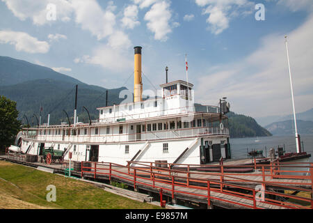 The Paddleboat Moyie in Kaslo, Village on Kootenay Lake, West Kootenay, British Colmubia, Canada Stock Photo