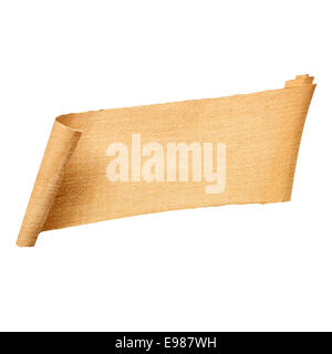 Old rolled blank parchment paper roll vertical on white background, with  drop shadow Stock Photo - Alamy