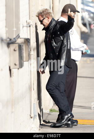 Hollywood, California, USA. 21st Oct, 2014. Billy Idol arrived early to Jimmy Kimmel Live! for sound check at the El Capitan Theatre in Hollywood on Tuesday October 21, 2014. Credit:  David Bro/ZUMA Wire/Alamy Live News Stock Photo