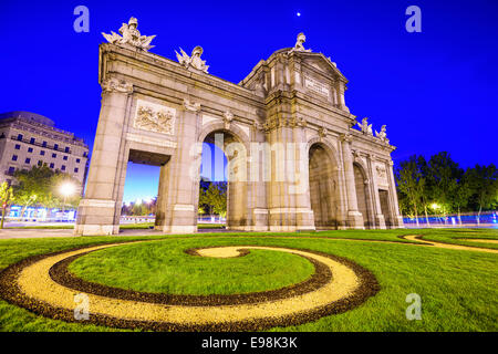 Madrid, Spain at Puerta de Alcala gate. Stock Photo