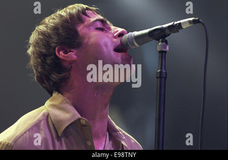 Liam Gallagher and Oasis in Aberdeen, Scotland, 1997. Stock Photo