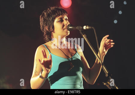 Sneaker Pimps in concert on stage at 'V97' music festival, in England, in August 1997. Stock Photo