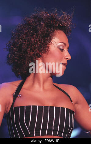 Spice Girls in concert at Glasgow SECC, in Glasgow, Scotland, in 1998. Stock Photo