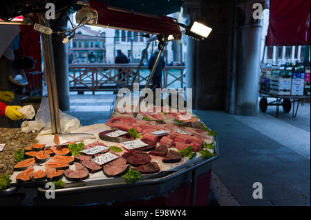 Rialto Fish market, Venice, Italy. Stock Photo