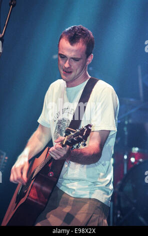 Travis and Fran Healy at 'T In The Park' music festival, in Scotland, in 1999. Stock Photo