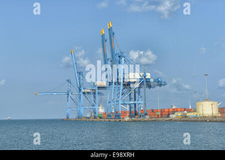 Lifting Cranes at Container Dock in Djibouti City, Djibouti Stock Photo