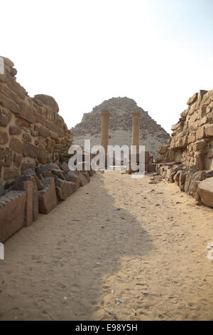 The Pyramid of Sahure was the first pyramid built in the necropolis of Abusir, Egypt. Stock Photo