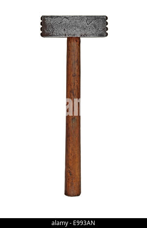 vintage heavy masonry or kitchen mallet, clipping path Stock Photo