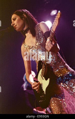 PJ Harvey in concert at Glasgow Barrowlands, in Glasgow, Scotland, in Sept 2001. Stock Photo