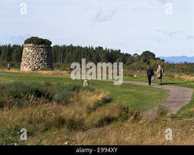dh Memorial stone cairn CULLODEN MOOR INVERNESSSHIRE Tourist Highland Jacobite battle field scottish historic scotland highlands battlefield uprising Stock Photo