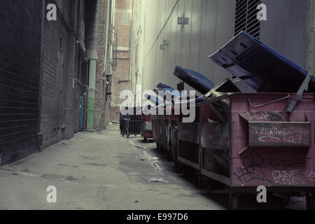 Dumpsters In Alley Stock Photo