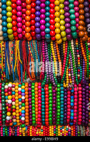 Colorful beads for sale at a shop in Nessebar, Bulgaria, Europe Stock Photo