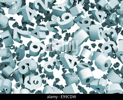 3d numbers background with depth of field Stock Photo