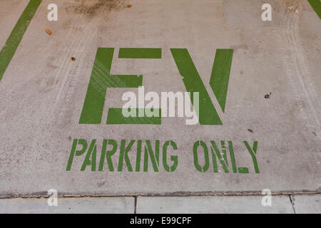 Electric Vehicle designated parking spot - USA Stock Photo