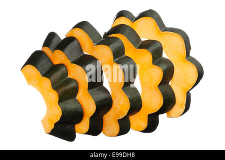 Acorn squash slices isolated on white background Stock Photo