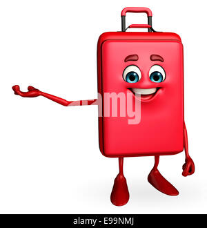 Cartoon Character of Travelling Bag is presenting Stock Photo