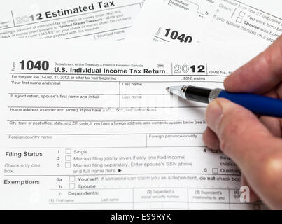 USA tax form 1040 for year 2012 Stock Photo