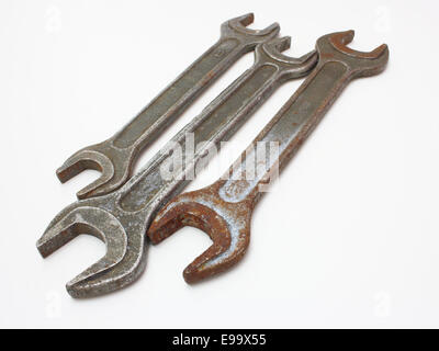 Stainless Steel Wrench close up Stock Photo