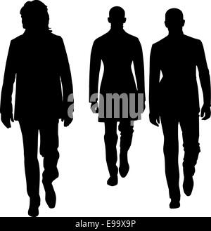 Silhouettes of fashion men Stock Photo