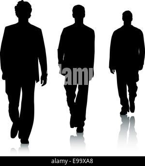 Silhouettes of fashion men Stock Photo