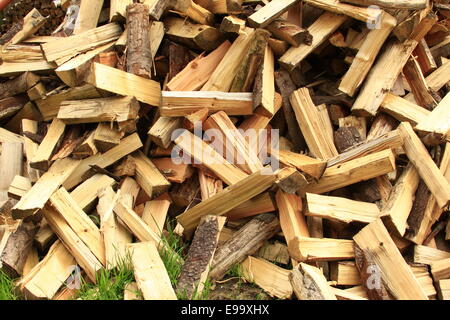 sawn and split firewood Stock Photo