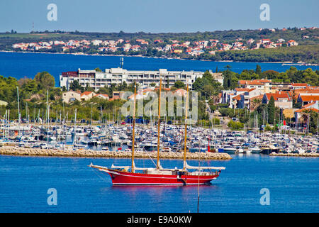 Sailboat in Zadar area waterfront Stock Photo
