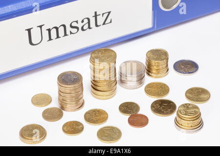 documents and coins Stock Photo