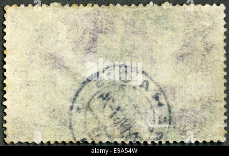 The reverse side of a postage stamp Stock Photo