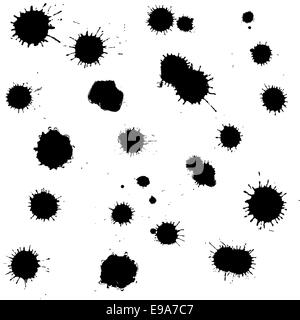 Black Blobs Stains Set Stock Photo