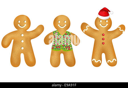 Gingerbread Mans Set Stock Photo