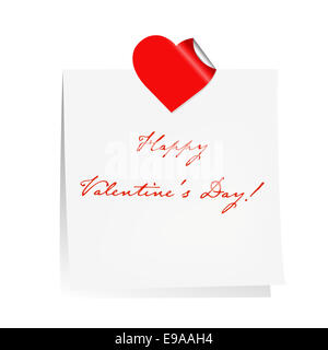 Happy Valentines Day Blank Note Paper Stock Photo