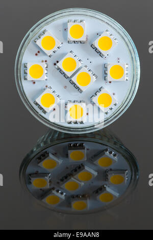 LED light bulb lit from above Stock Photo