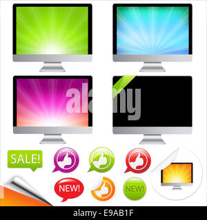 Monitor Icons Stock Photo