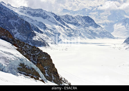 Great Aletsch Glacier Switzerland Stock Photo