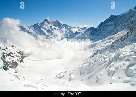 Jungfrau Mountain Range in Switzerland Stock Photo