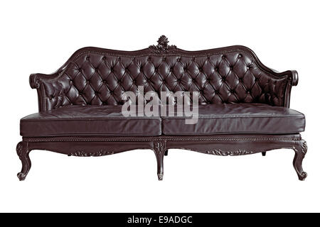 Brown leather sofa Stock Photo