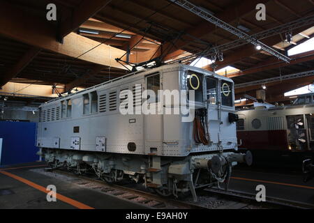 The Cité du Train (English: City of the Train or Train City), situated in Mulhouse, France, is the biggest railway museum in FR Stock Photo
