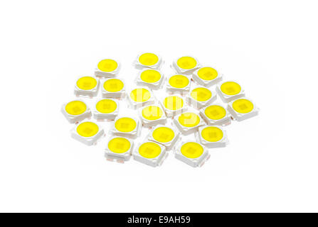 Warm White Power LED, Electronic Component. Stock Photo