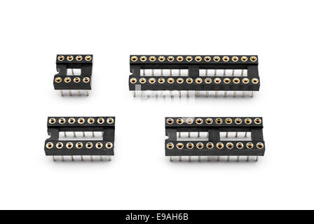 Round Hole Pin IC Sockets. Stock Photo