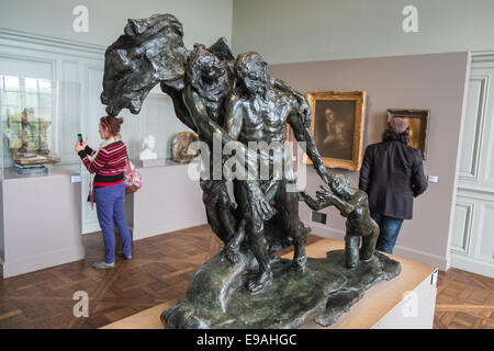 Sculptures on display at Rodin Museum, Paris,France. Housing art work by Auguste Rodin, the museum is situated in the HotelParis Stock Photo