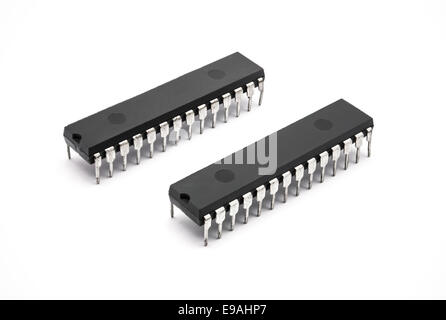 DIP IC [Dual Inline Package Integrated Circuit]. Stock Photo