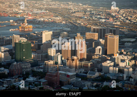 Cape Town Central Business District skyline seen from Lions Head, Western Cape, South Africa Stock Photo