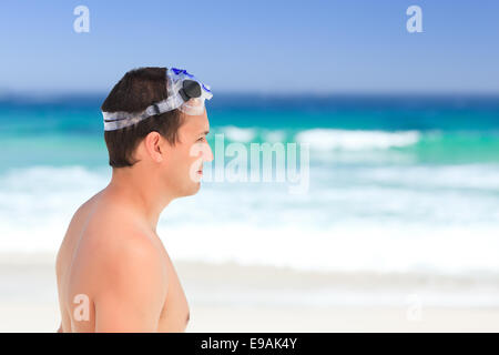 Close up of a man with his mask Stock Photo