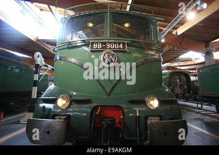 The Cité du Train (English: City of the Train or Train City), situated in Mulhouse, France, is the biggest railway museum in FR Stock Photo