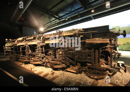 The Cité du Train (English: City of the Train or Train City), situated in Mulhouse, France, is the biggest railway museum in FR Stock Photo