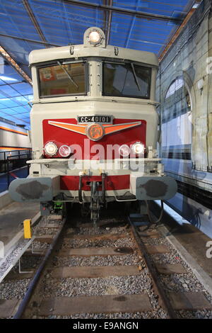 The Cité du Train (English: City of the Train or Train City), situated in Mulhouse, France, is the biggest railway museum in FR Stock Photo
