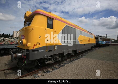 The Cité du Train (English: City of the Train or Train City), situated in Mulhouse, France, is the biggest railway museum in FR Stock Photo
