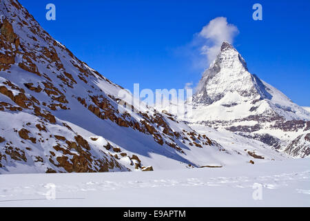 Matterhorn peak Alp Switzerland Stock Photo