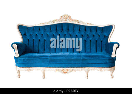 luxury Blue sofa isolated Stock Photo