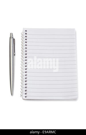 Notebook and silver pen Stock Photo